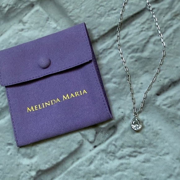 Melinda Maria Silver Necklace with Teardrop Pendant - Picture 5 of 6